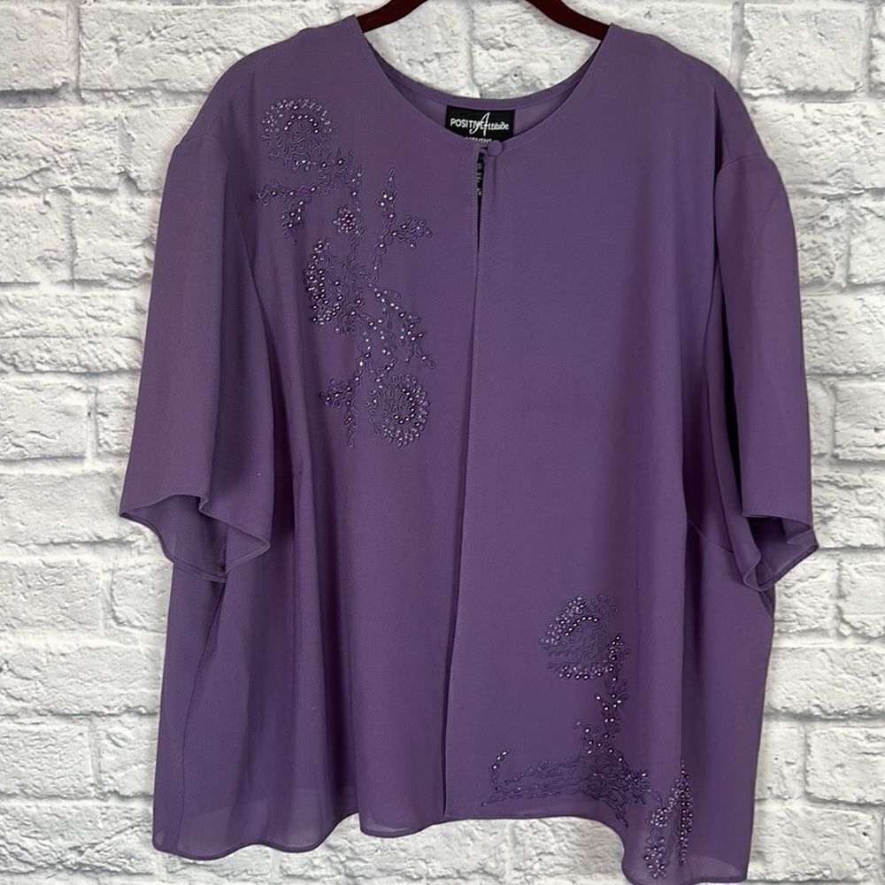 Positive Attitude Purple Dress Two Piece Set Size 24 - Picture 7 of 13